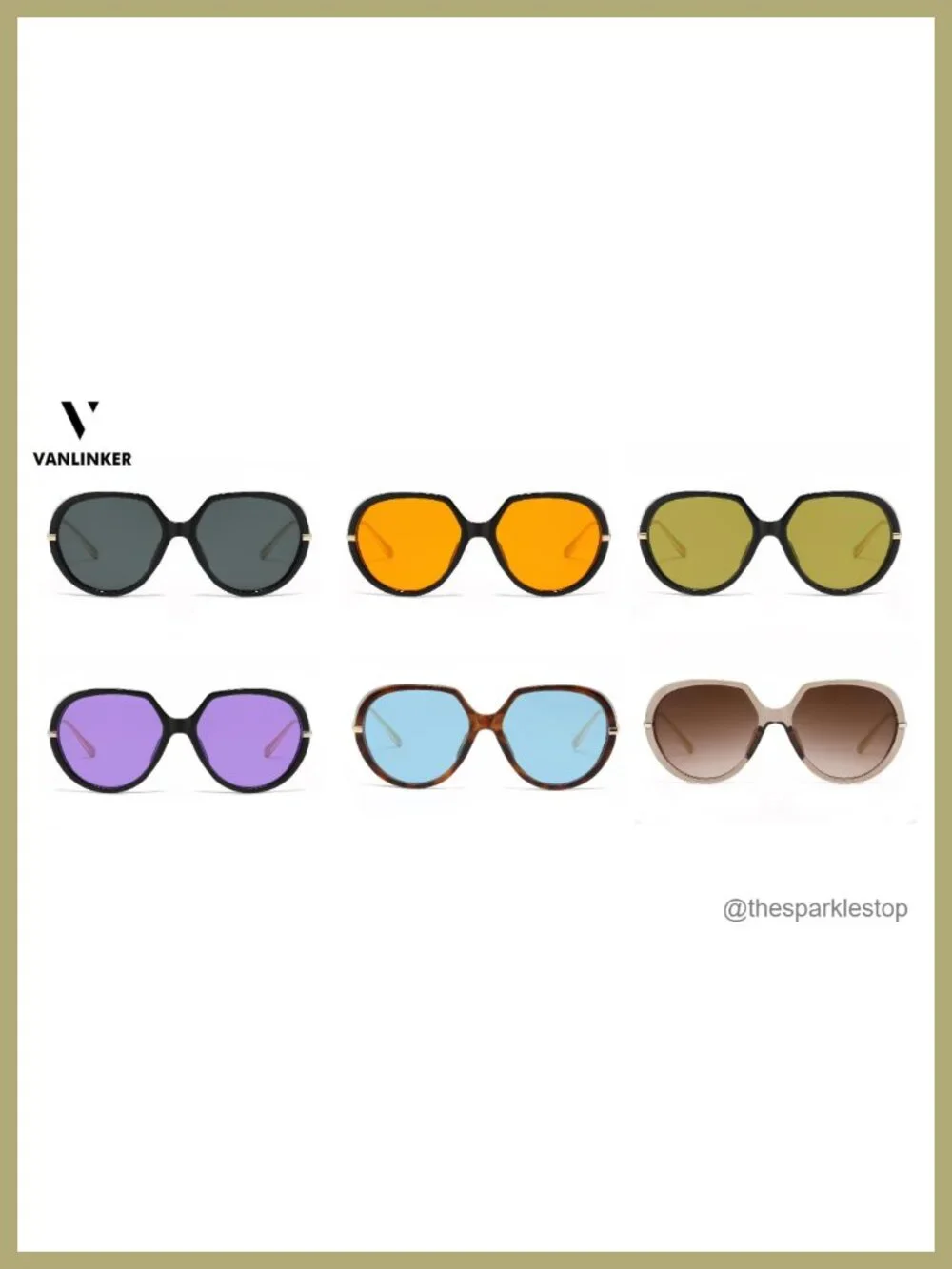 VANLINKER Oversized Aviator Sunglasses for Women Men Retro Round Large Frame
